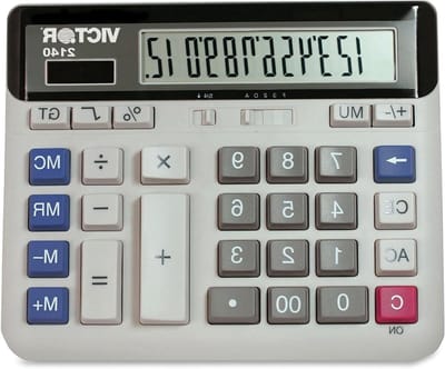 Rekenmachine 12 Cijfers - Zakrekenmachine Kantoor - Dagelijks Gebruik - Extra Groot Hoek LCD - 12 Cijferig - Grijs