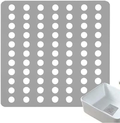 Vierkante afvoerbeschermer - Afvoerdeksel douche - Afvoeren schoonhouden - Roestvrij staal 304 - 45 x 45 cm - Zilver