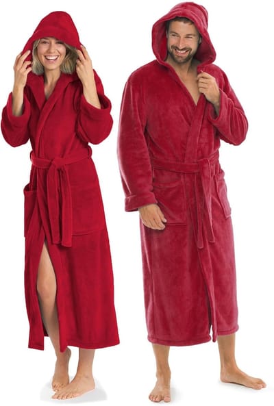 Malibu Badjas voor Dames en Heren - Coral Fleece Ochtendjas met Capuchon