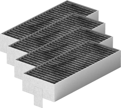 AllSpares CleanAir Koolstoffilter (4st.) voor kookplaten geschikt voor Bosch - Siemens - Neff (194x75x34mm)