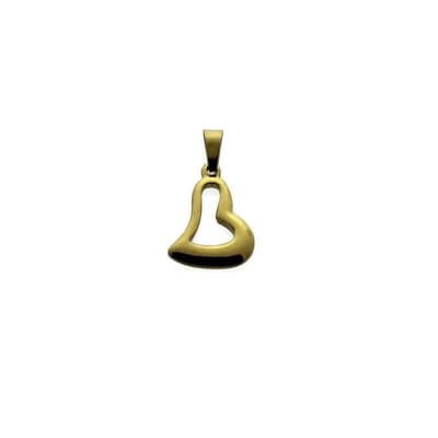 Aramat Jewels | Hangers | Goudkleurige Stalen Hartje Hanger | | | |14mm | Staal | Volwassenen | Verkleurd niet