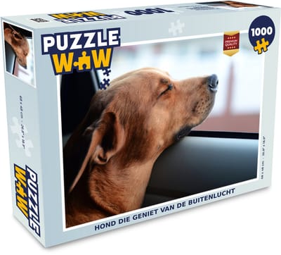Puzzel Hond die geniet van de buitenlucht - Legpuzzel - Puzzel 1000 stukjes volwassenen