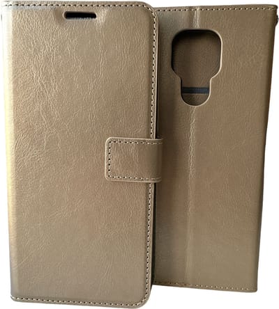 Bookcase Geschikt voor: Motorola Moto G7 Plus - Goud - portemonee hoesje