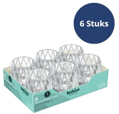 Bolsius Professional - Relight kaarshouder - Diamond - 6 stuks