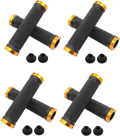 Fietsstuurgrepen Set - Ergonomische Handgrepen - Comfortabel Fietsen - Antislip Rubber - 4 Paar - Goud Zwart