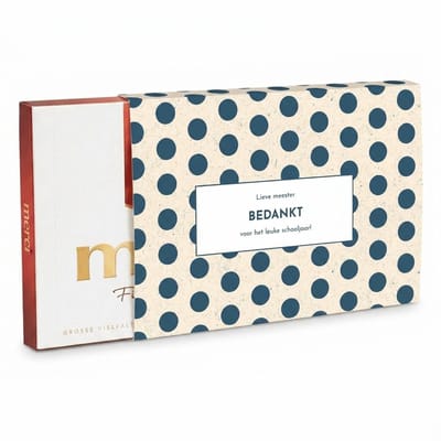 Merci Chocolade | Chocoladecadeaus | Bedankt | Cadeau | Bedankt Meester | Stippenpatroon | 400 gram | Fotofabriek