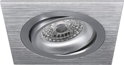 Spot Armatuur GU10 - Proma Borny Pro - GU10 Inbouwspot - Vierkant - Zilver - Aluminium - Kantelbaar - 92mm