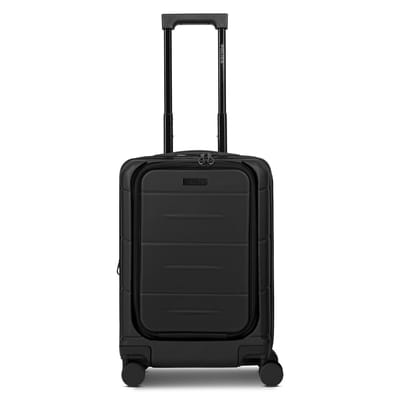 Police London 4 wielen Cabinewagen 55 cm Laptopvak met uitbreidingsplooi - Harde bagage - Combinatieslot - deep black