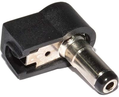 DC Voedingsadapter Solder Connector 90 Graden 2.1mm/5.5mm Male Plug