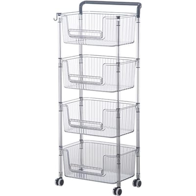 Verrijdbare Opbergkar Stabiel Stijlvol Multifunctioneel Robuust Mobiele Opberg Organizer Trolley voor 4 Layers