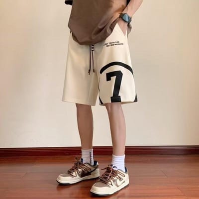 Amerikaanse Basketbal Sportshorts Heren Zomer Nieuw Trendy Merk Los en Veelzijdig Casual Vijfpuntsbroek 5XL white