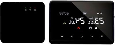 Slimme Thermostaat - Programmeerbare Kamerthermostaat - Temperatuur Regelen - App en Spraakbesturing - 135mm - Zwart