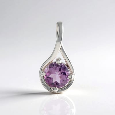 Cavill - Zilveren Druppel Hanger - 925 Sterling Zilver Geplatineerd - 0,75 ct Blauwe Kwarts Facet 17x8 mm - Elegant