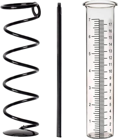 Regenmeter Glas - Tuinmeter Neerslag - Water geven Controleren - Nauwkeurige Meetschaal - 5 Inch Diameter - Transparant