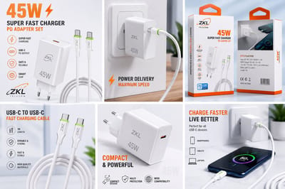 Super Fast Charging USB C 200W Flash Charger Safe Adapter + Lader USB-C to USB-C 65 W Data Cable - smartphone, tablet, laptop, powerbank, draadloze oordopjes, smartwatch of gameconsole