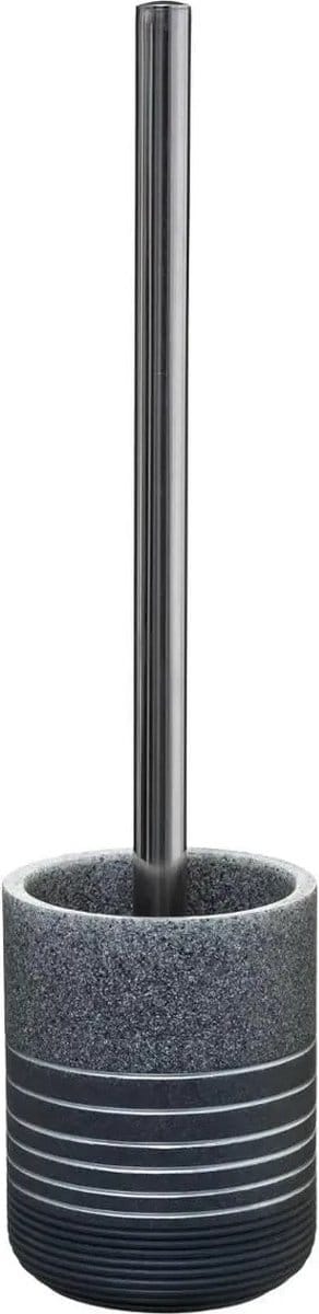 5five Toiletborstel met houder Stone - rond - grijs - polyresin - 39 cm