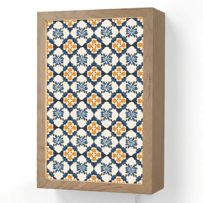 Wandlamp 20x30 cm - Oplaadbaar - Klassiek - Geometrisch - Blauw - Wandlampen binnen woonkamer - Slaapkamer lamp met kabel - Decoratieve nachtlamp - Vloerlamp snoer