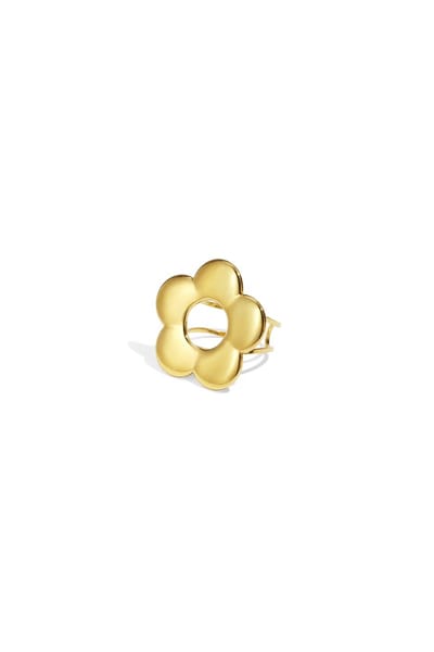 Roestvrijstalen statementringen, bloemen, casual, dagelijks, eenvoudig, serie, damessieraden