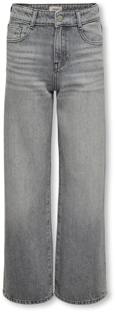 ONLY KOGCOBAIN REG WIDE RHINESTONE DNM Meisjes Jeans - Medium Grey Denim