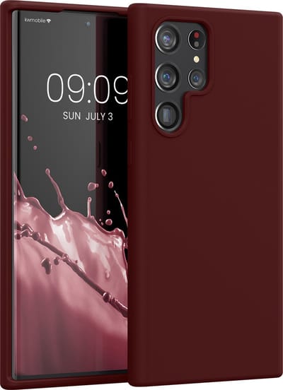 kwmobile telefoonhoesje geschikt voor Samsung Galaxy S22 Ultra - Hoesje met siliconen coating - Smartphone case in bordeaux-violet