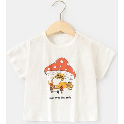 Babykleding Casual T-shirts met korte mouwen Zomerkleding Jongens Meisjes Baby Kinderen Kinderen Zomer Tops met halve mouwen 120cm beige