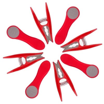 48 Wasknijpers met Soft Grip Rood-Grijs voor Gevoelige Kleding
