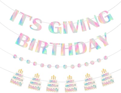 Dailygoody - Iriserende Verjaardagsdecoraties - Happy Birthday Banner - Sterk en Betrouwbaar - 8,89 x 6,35 cm - Feestelijke Decoratie - Perfect voor V