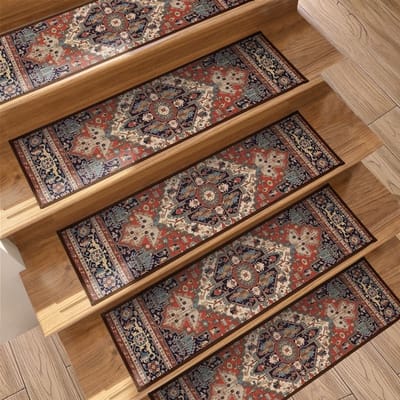 Set van 15 bedrukte traptreden — 76 x 20 cm — Verwijderbaar & wasbaar — Antislip — Zelfklevende achterzijde — Geschikt voor binnengebruik — Ideaal voor trappen, keukens, slaapkamers, kinderkamers, kamers voor ouderen, ruimtes voor huisdieren en meer.