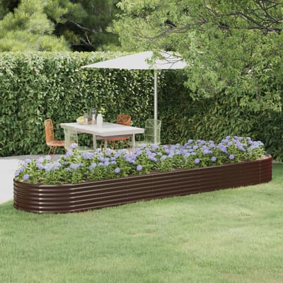 vidaXL - Plantenbak - 396x100x36 - cm - gegalvaniseerd - staal - bruin
