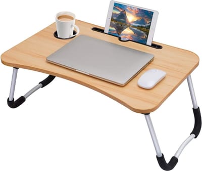 Verstelbare Laptophouder, Bedtafel, Staand Bureau voor Bed en Bank, Schoottafel, Opvouwbaar Ontbijtserveerblad, Notitieboekstandaard, Leeshouder voor Bank, Vloer, Kinderen (60 x 40 cm)