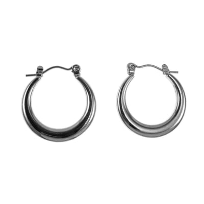 ∅22mm Oorringen Dames - Gepolijst RVS - Zilverkleurige Oorbellen