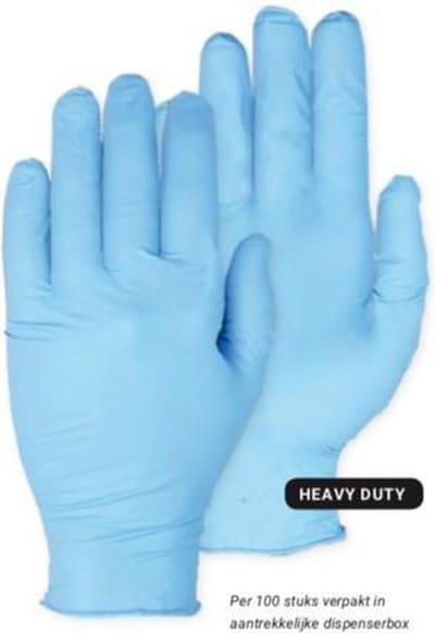 PSP - Wegwerp Nitrile Heavy - Poedervrij - Maat L - Blauw - 100 stuks - Werkhandschoenen - Wegwerp handschoenen - Latex handschoenen - 50-230