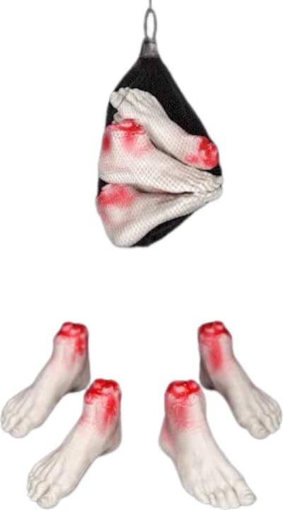 Haza-Witbaard Afgehakte nep voeten met bloed - Halloween decoratie - 4 stuks