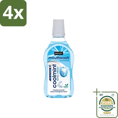 Sence - Fresh Coolmint - Mondwater - Verfrissend - 500 ml - Voordeelverpakking - 4 stuks - Koele mint - Fluoride