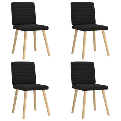 vidaXL - Eetkamerstoelen - 4 - st - stof - zwart