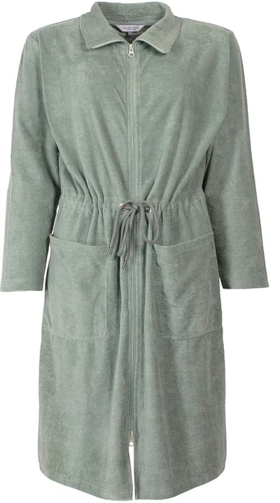 Tenderness Dames Badjas - Badstof - Rits - Zacht- Licht Groen - Maat M