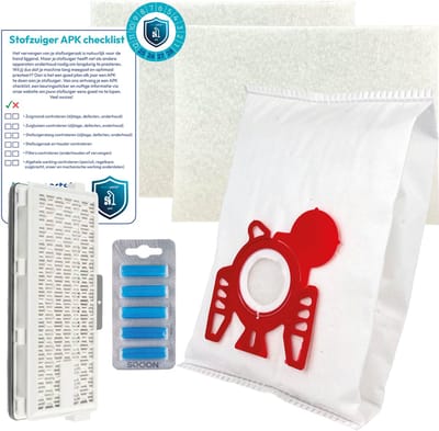 Multaparts® stofzuiger-APK set geschikt voor Miele Compact C1, Compact C2, S4, S6 serie | HEPA H13 versie | Complete onderhoudsset met stofzuigerzakken type FJM (10 x), motorfilter (2 x), HEPA H13 filter, geursticks (5 x) APK-checklist & APK-sticker