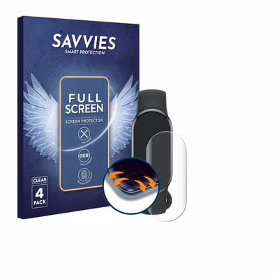 Savvies - Screenprotector voor Xiaomi Smart Band 10 - Folie Beschermfolie transparant volledig dekking 4 Stuks