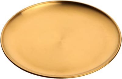 Roestvrijstalen Borden - 30 cm Metalen Serveerborden - 1 Stuks - Duurzaam en Vaatwasmachinebestendig - Voor Camping Picknick en Keuken - Goud