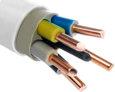 Installatiekabel - Stroomkabel Vochtige Ruimtes - Vaste Bedrading - Massief Koper Geleider - 5x4 mm2 25 m - Wit