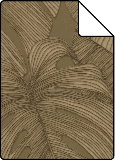 Proefstaal Origin Wallcoverings behang 3D-motief bladeren bruin - 26.5 x 21 cm - 347918-S