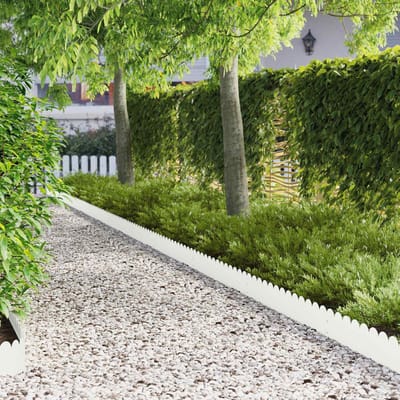 vidaXL - Gazonrand - 20 - st - 103 - x - 20 - cm - Staal - Wit