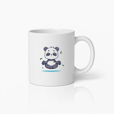 Schattige Mediterende Panda Mok – Ontspanning en Mindfulness Keramische Koffiemok – Perfect Cadeau voor Stressvermindering en Dierliefhebbers
