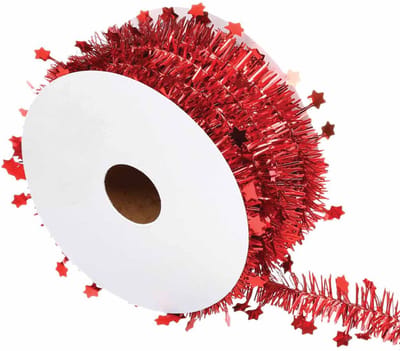 JJA - Rode kerstboom slinger sterren 3 m op rol