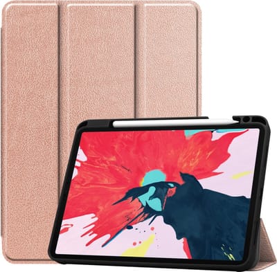 Peachy Trifold kunstleer hoes geschikt voor iPad Pro 11 inch (2018 2020 2021 2022) & iPad Air 4 en 5 - goud