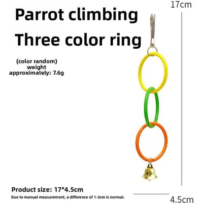 Anneau trois couleurs pour perroquet accessoires de cage à oiseaux grimpant cadre d'anneau DIY fournitures pour animaux de compagnie jouets pour oiseaux