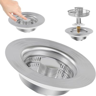 Universele Spoelbakstop en Afvoerzeefset – Metaal – Anti-Verstopping & Geurvrij