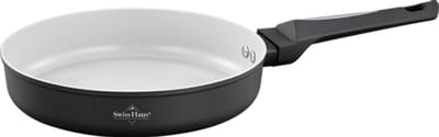 Swiss Haus® LFP20B Koekenpan Inductie - Ø 20 cm - PFAS Vrij Bakpan - Pan Met Sapphire™ Anti-aanbak - Koekenpannen Voor Alle Warmtebronnen - Zwart