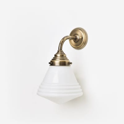 Wandlamp Luxe School Small Curve Brons - Art Deco Trade