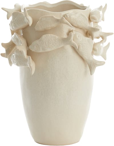 Light & Living FISH vaas keramiek crème 29x28x36.5 cm